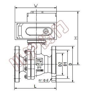 電動襯氟球閥 結(jié)構圖